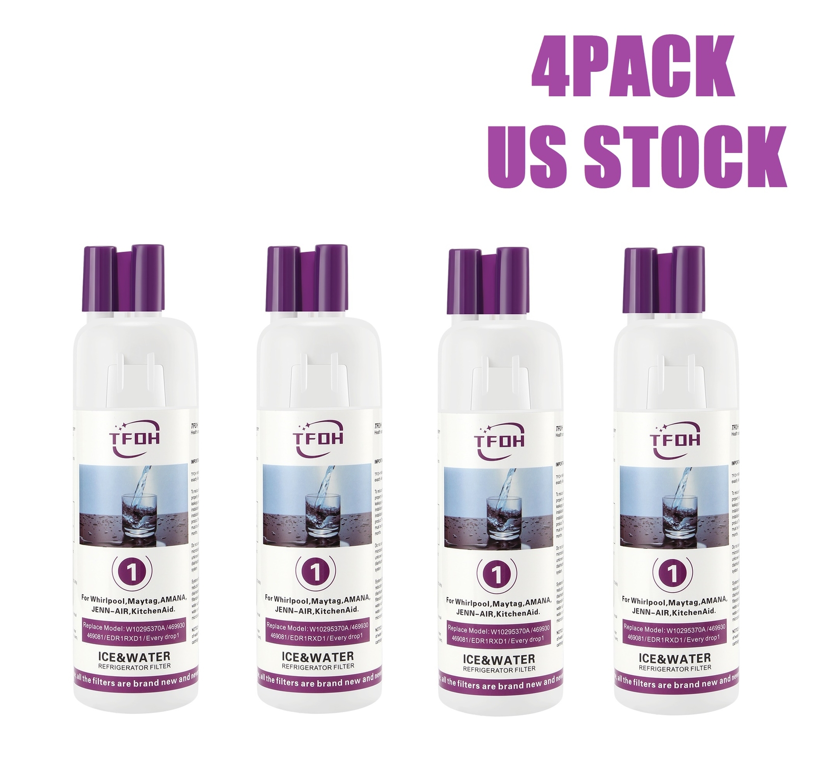 Refriger²ator Ice Replacement For W10295²370A EDR1²RXD1 Filter 1 9081 4PACKS