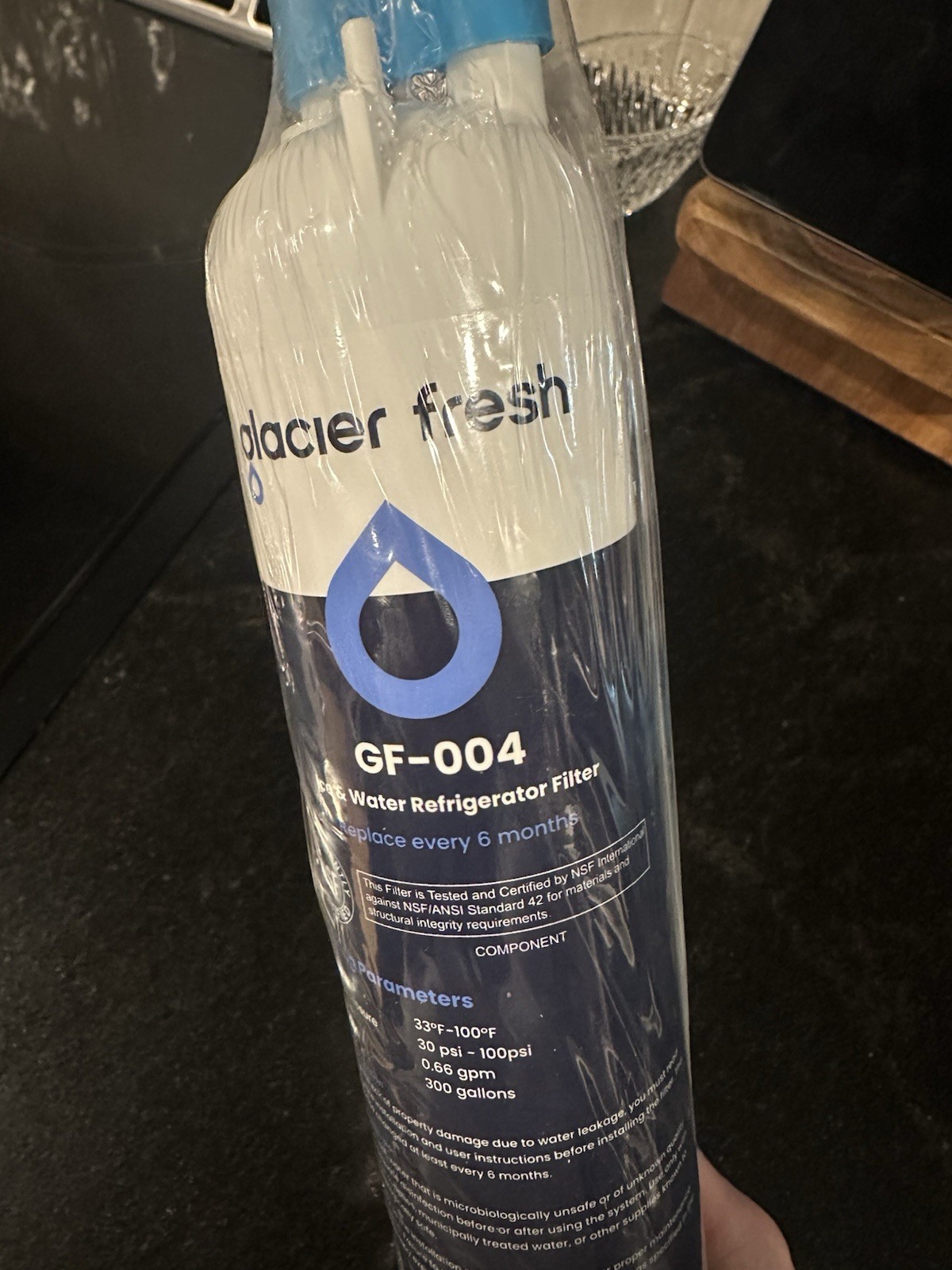 Glacier Fresh GF-004 Ice Water Refrigerator Filter 300 gal
