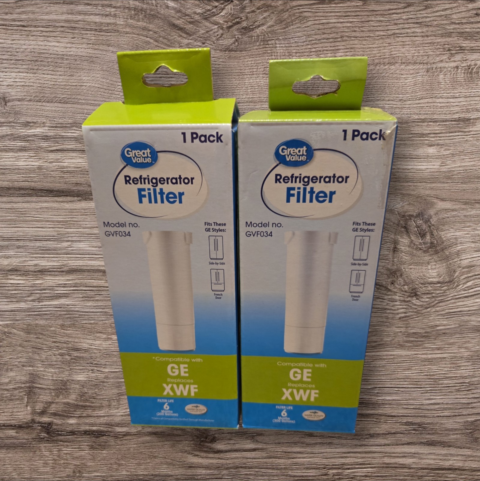 (2) GE Refrigerator XWF Water Filters GREAT Value NEW SEALED GVF034