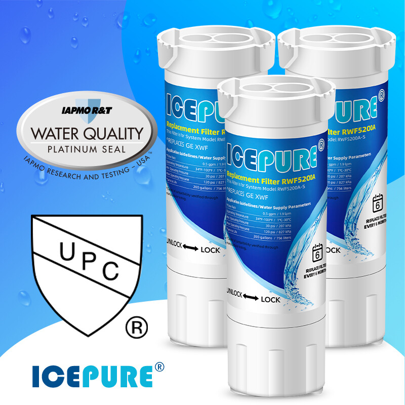 Fit For GE XWF WR17X30702 GBE21 GDE21 Refrigerator Water Filter ICEPURE 3 Pack