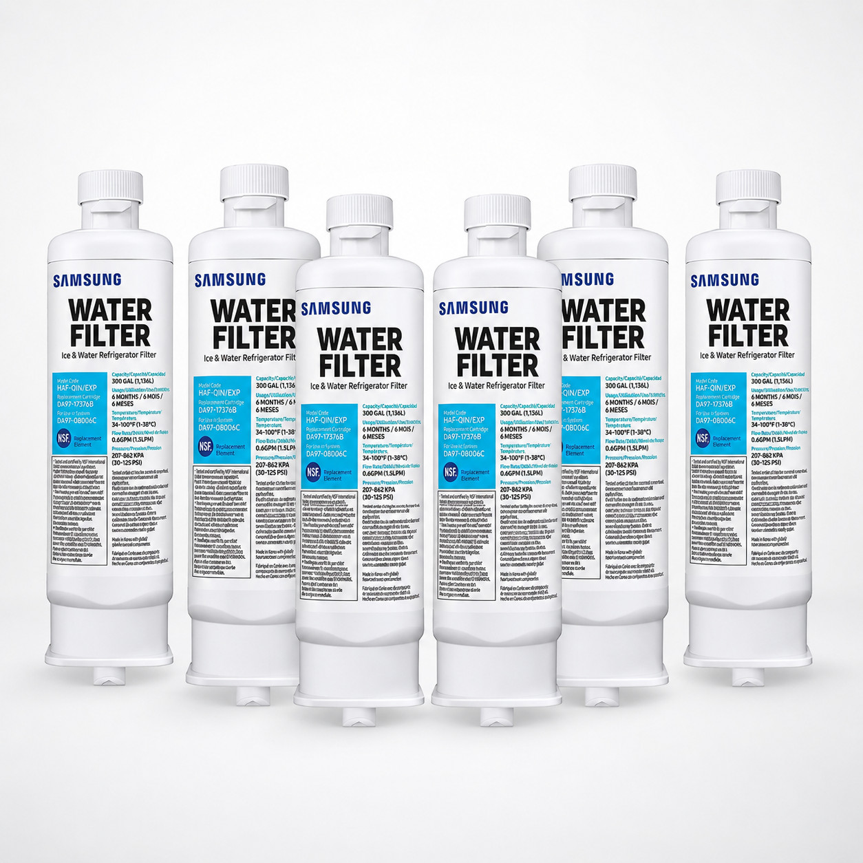 Samsung DA97-17376B HAF-QIN/EXP Water Filter Replacement 6 Pack