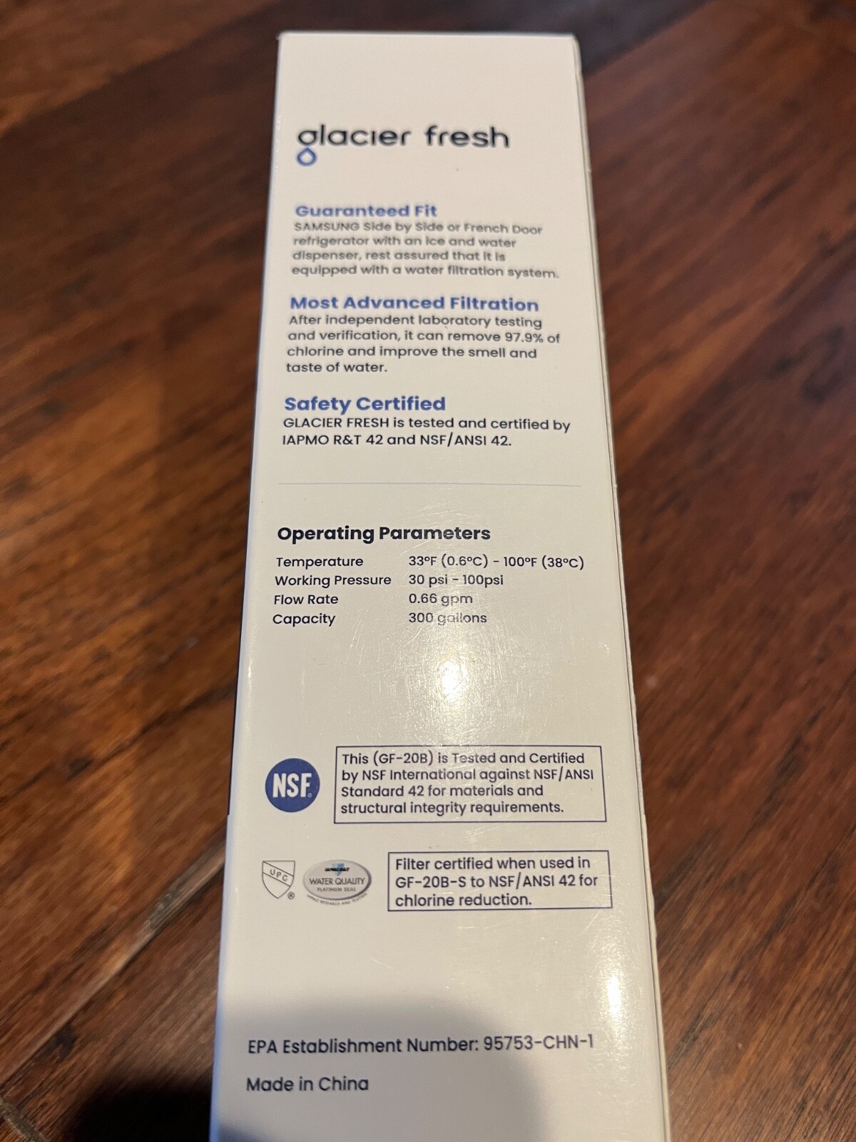 GLACIER FRESH GF-20B Refrigerator Water Filter Replacement See Pics Compatible