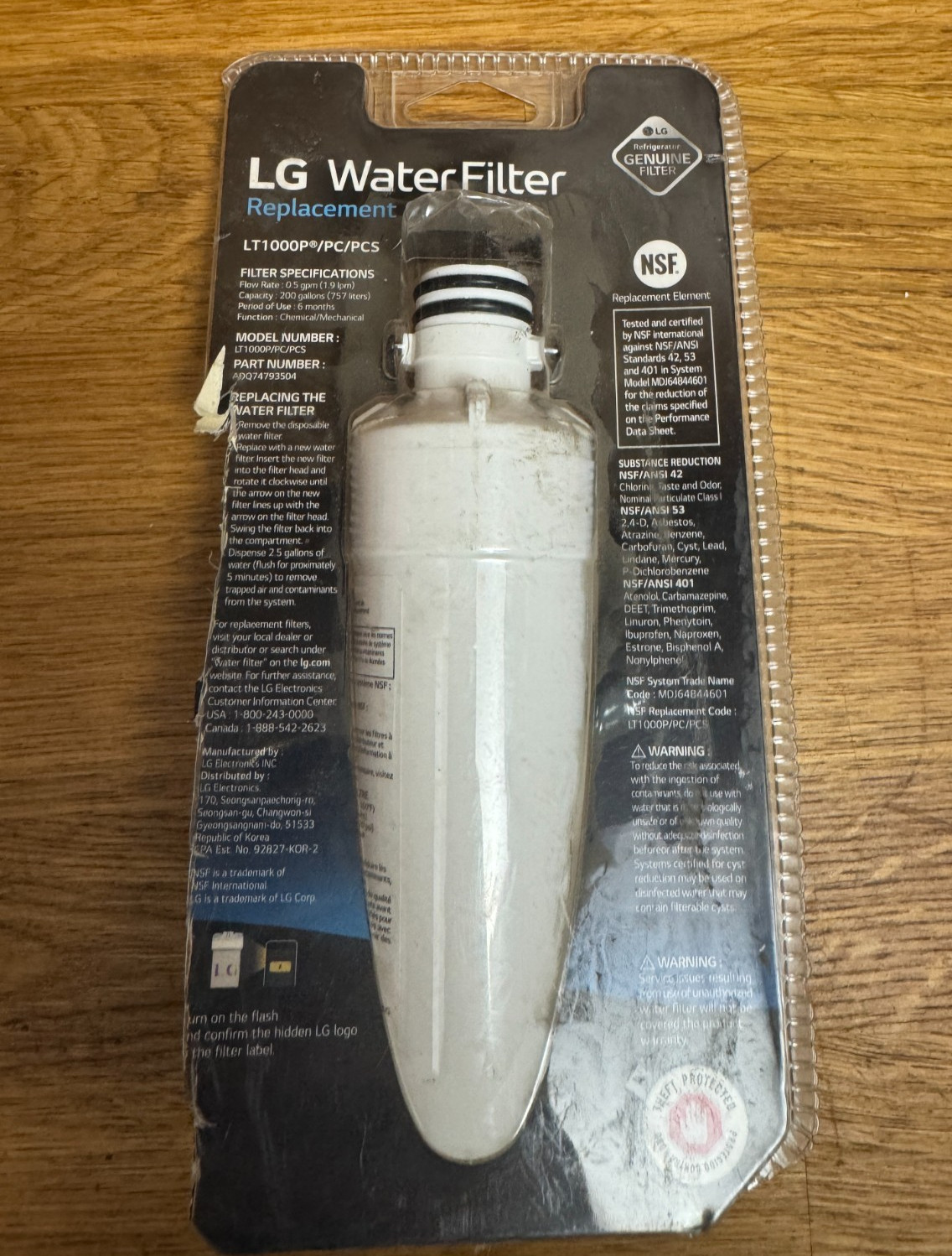 LG LT1000P – 6 Month / 200 Gallon Capacity Replacement Refrigerator Water Filter