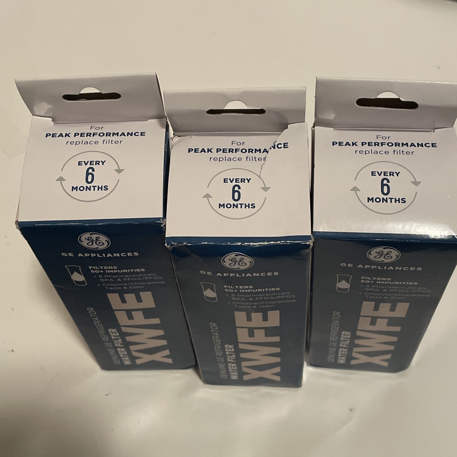 Lot Of 3 Genuine GE XWFE Refrigerator Filter, (NO CHIP) 1 Factory Sealed- New