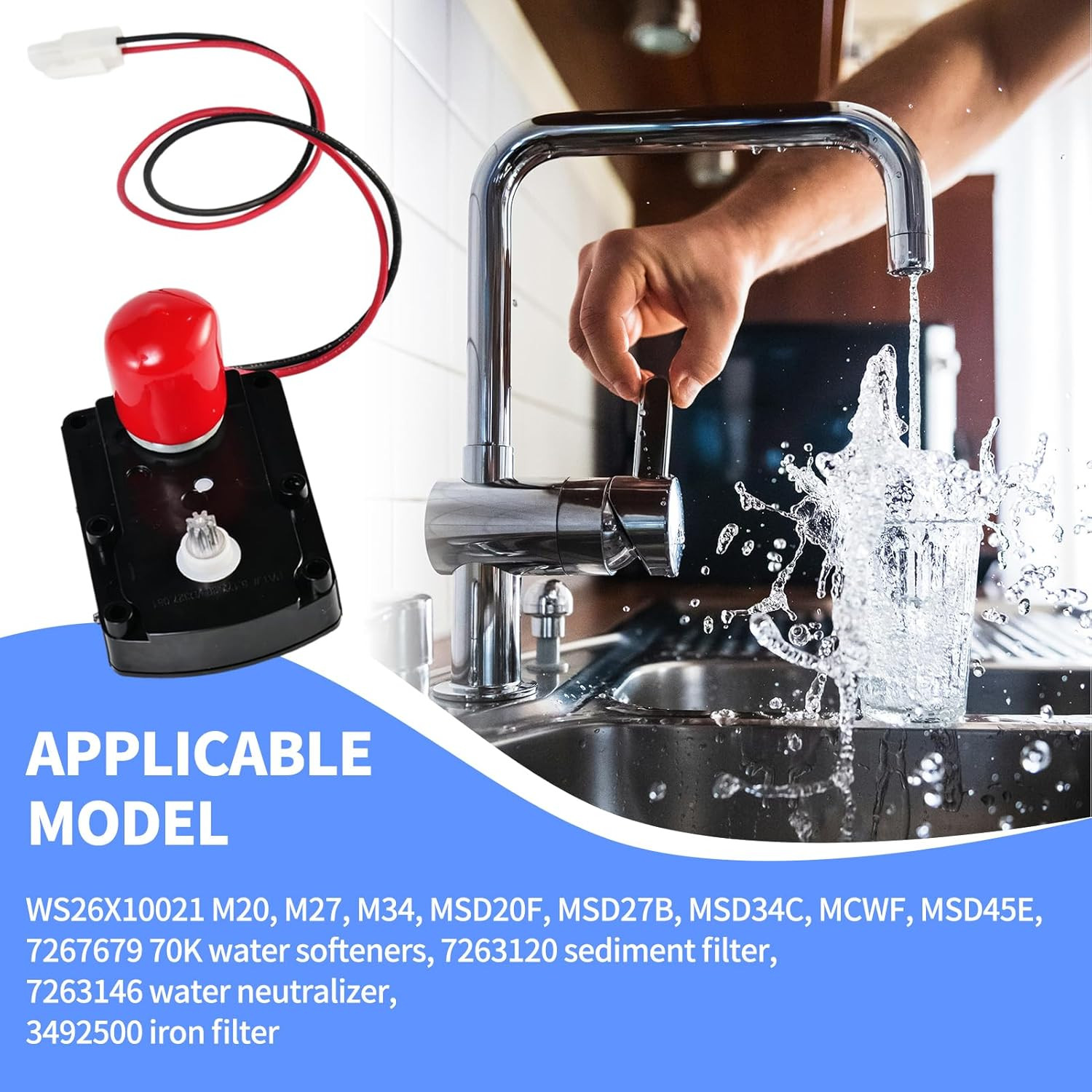 Water Softener Valve Motor Replacement for Various Models with Screws