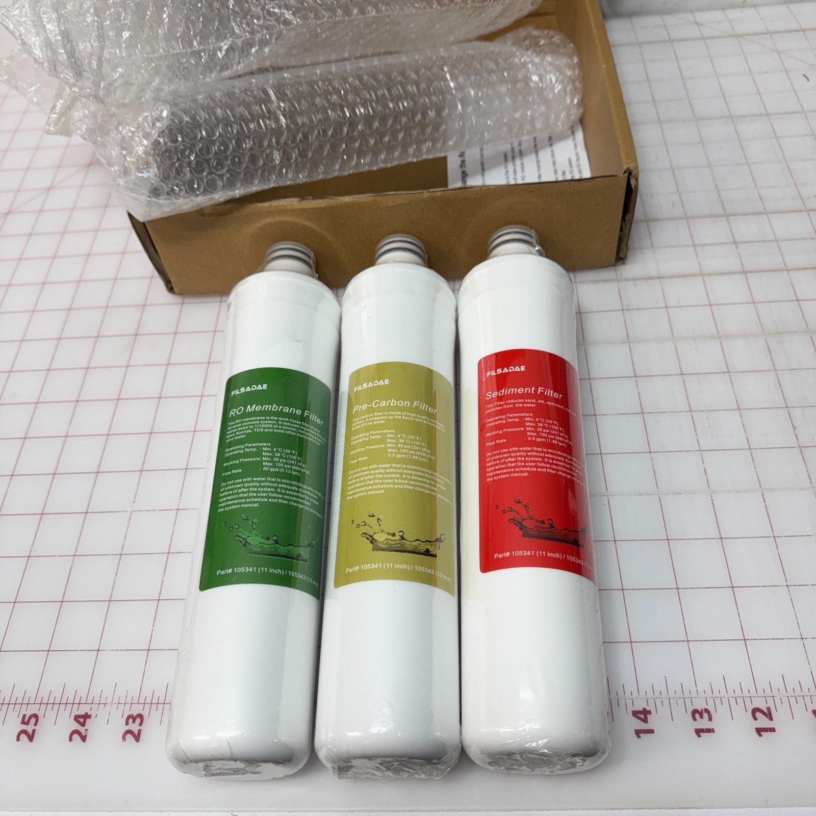 Quick-Change Push Button Water Filter Set, 3-Pack for Premier RO Pure System