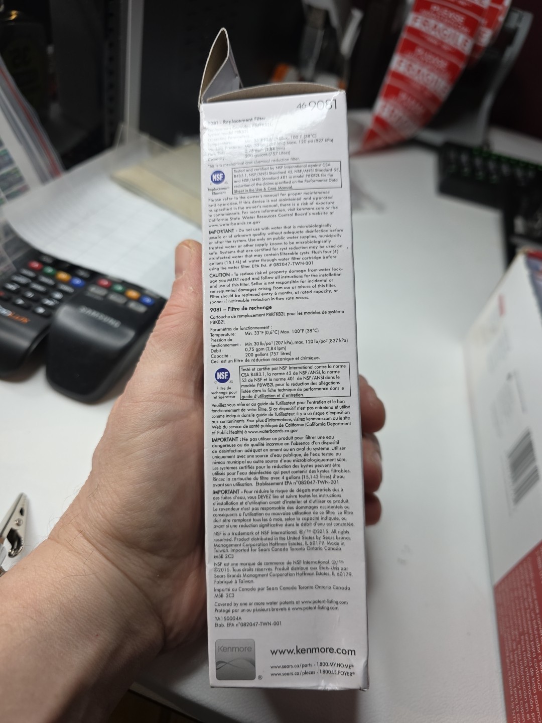 Kenmore 469081 Refrigerator Water Filter – White
