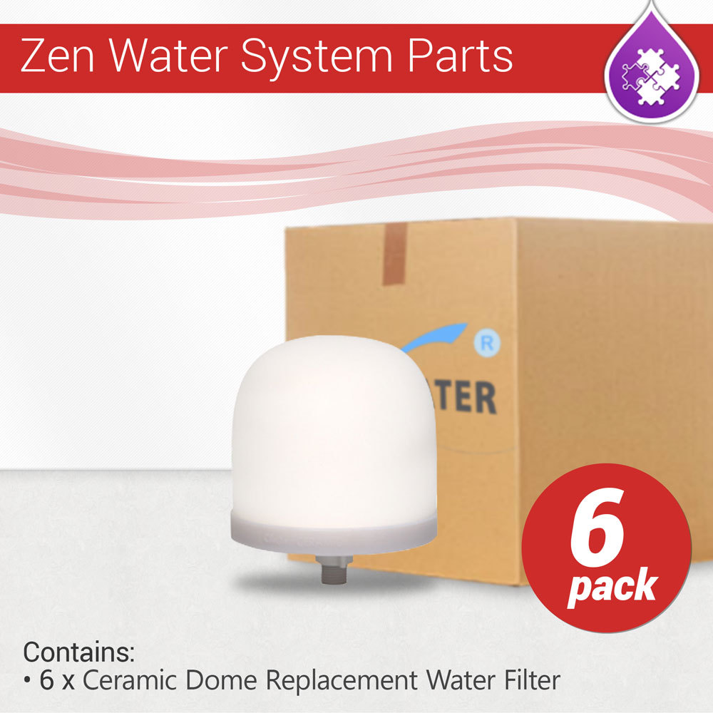 Max Water System Replacement Ceramic Dome Zen Water Filter 0.5-1 micron 6 pack