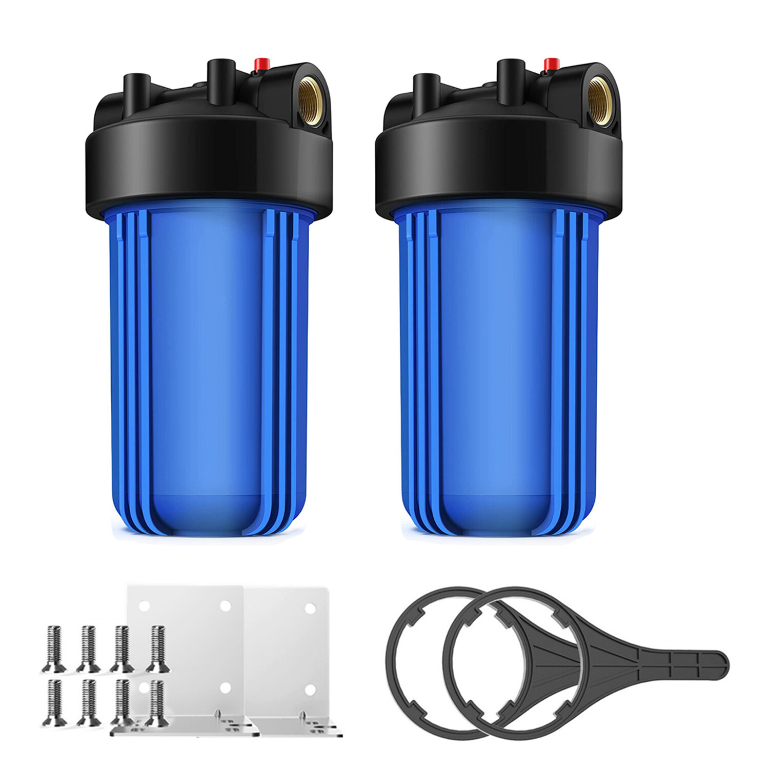 2 Pack 10 Inch Big Blue Whole House Water Filter Filtration Housing 10″ x 4.5″