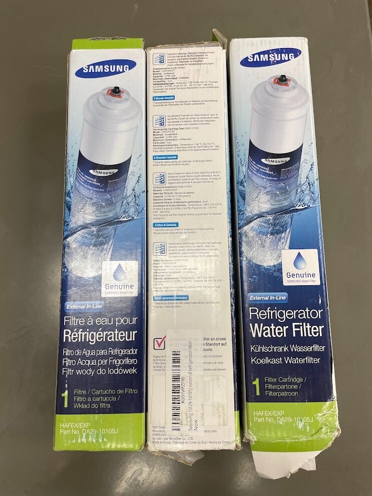 3 Pack Samsung Water Filter Part #DA29-10105J Unused with Box Damage OEM