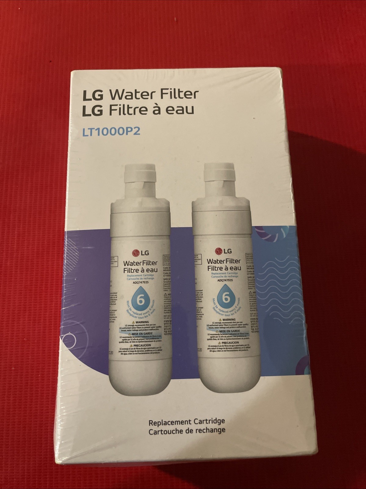 2 Pack LG Genuine LT1000P2 Refrigerator Replacement Water Filter Brand New