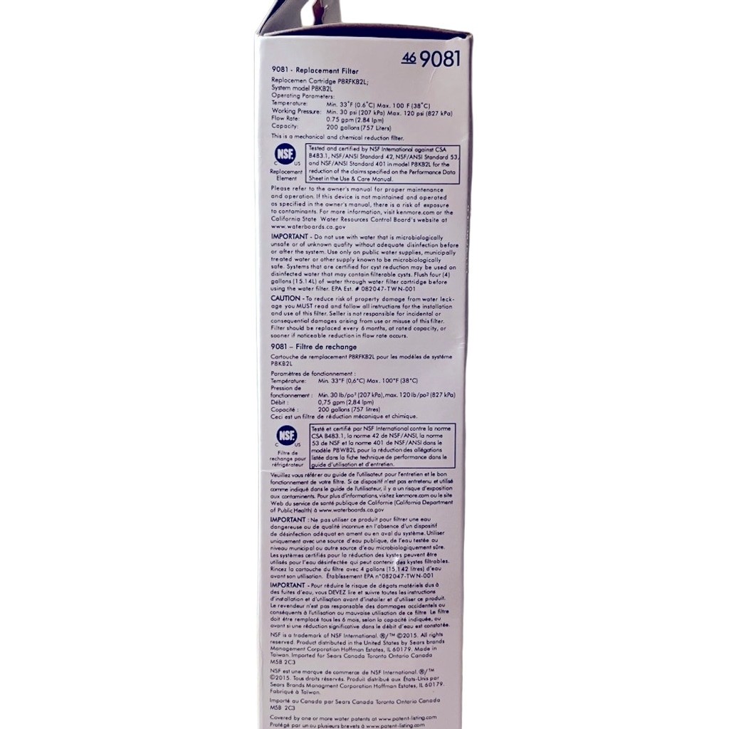Kenmore 9081 replacement water filter