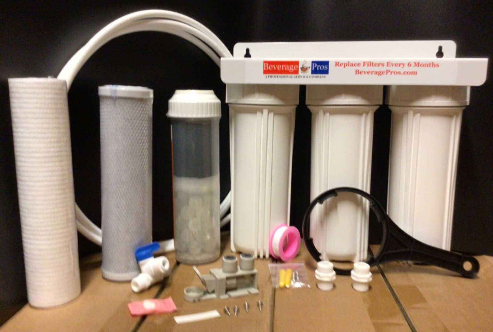 Commercial Coffee Tea Water Filter Kit PP, Carbon/Polyphosphate Scale Removal.