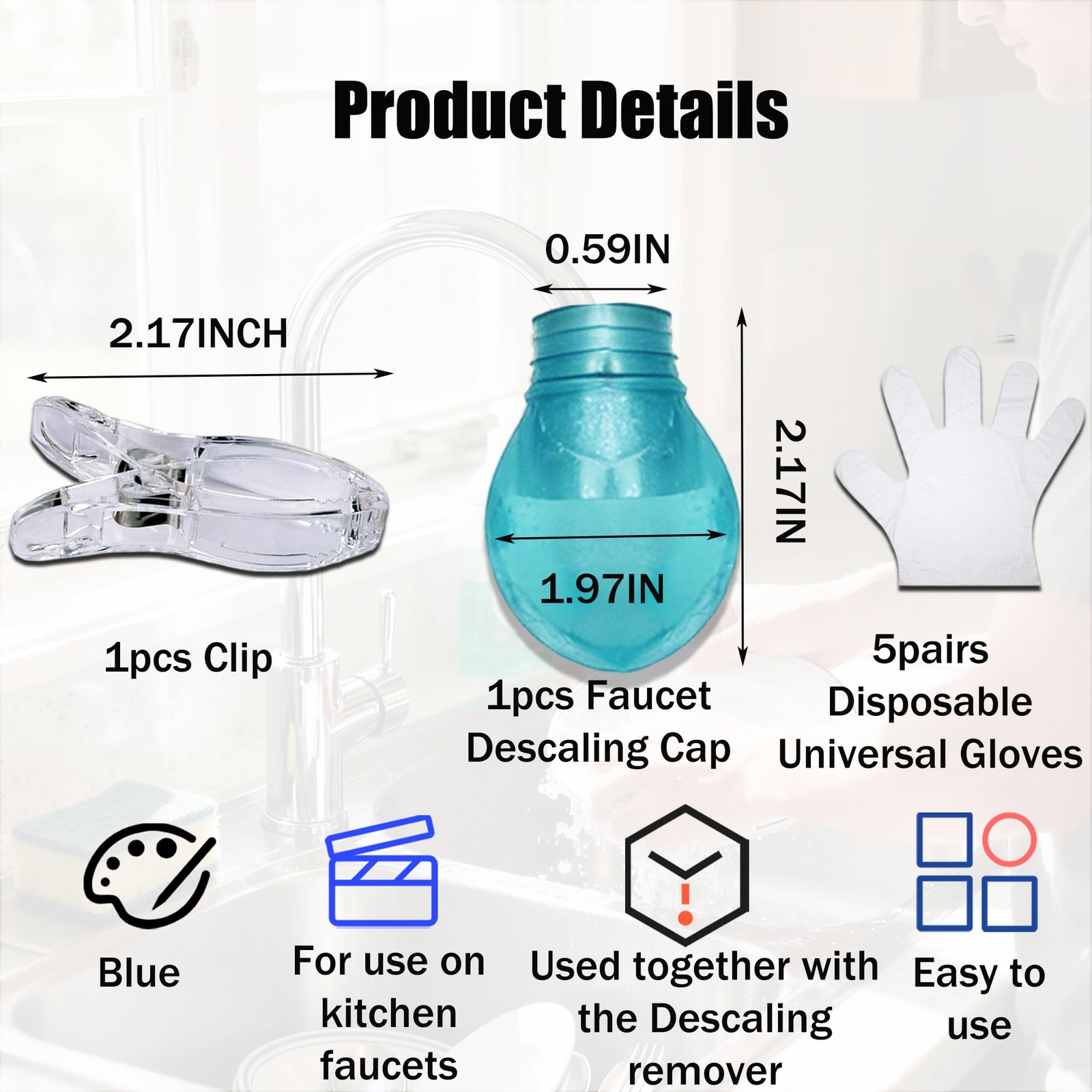 Faucet Descaling Cap for Limescale Removal – Reusable Silicone Cover Gadget T…