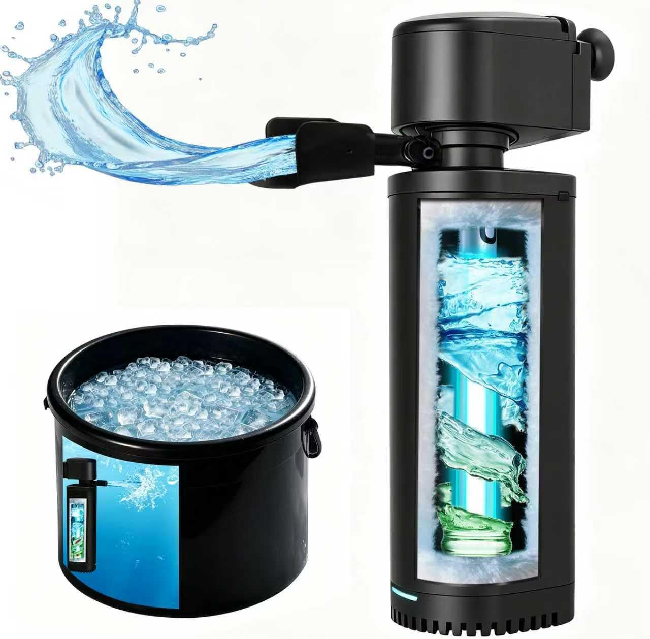 300 GPH Cold Plunge Filter for 100-600 Gal Ice Bath Tub & Cold Plunge Tub, Small