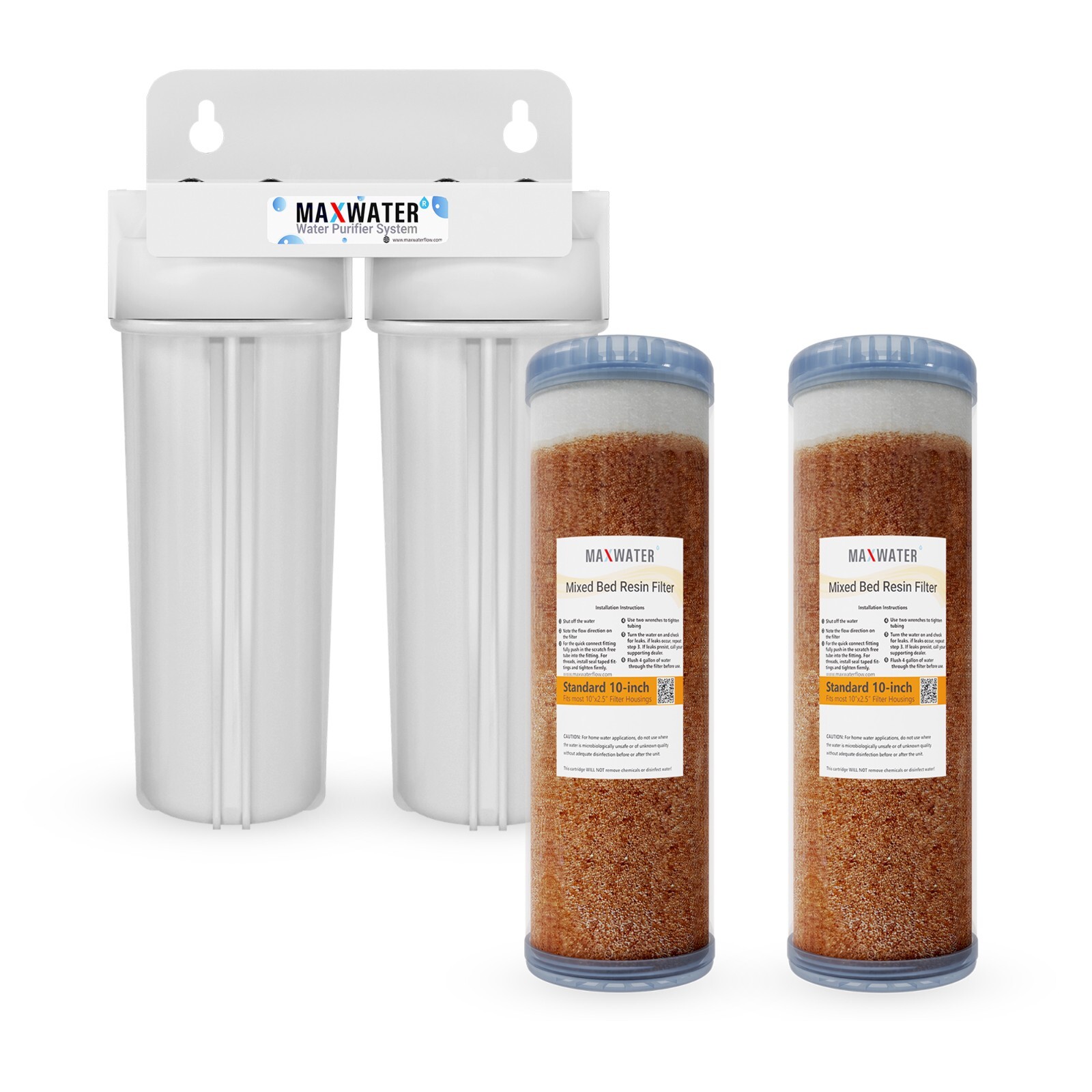 2st 3/4″ Standard 10″ Car Wash Spotless Water System w/ DI Cartridges Refillable