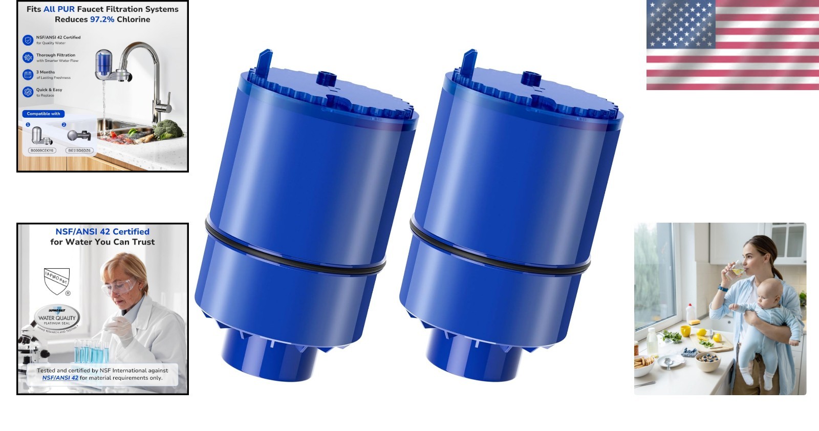 2 Count PUR Water Filter Replacement – Activated Carbon, Improves Taste & Odor