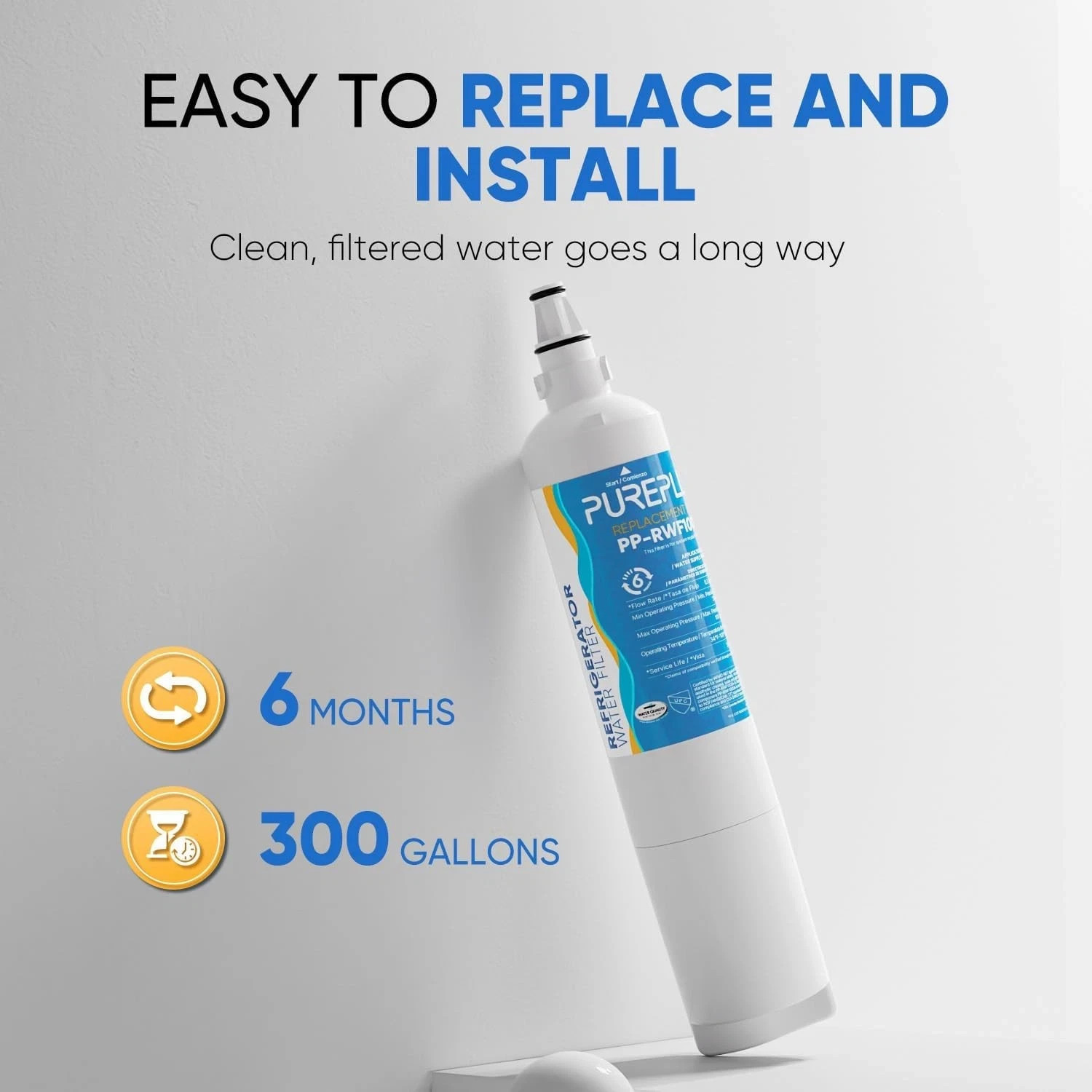 PUREPLUS PP-RWF1000A Replacement Refrigerator Water Filter 2 Pack New Sealed