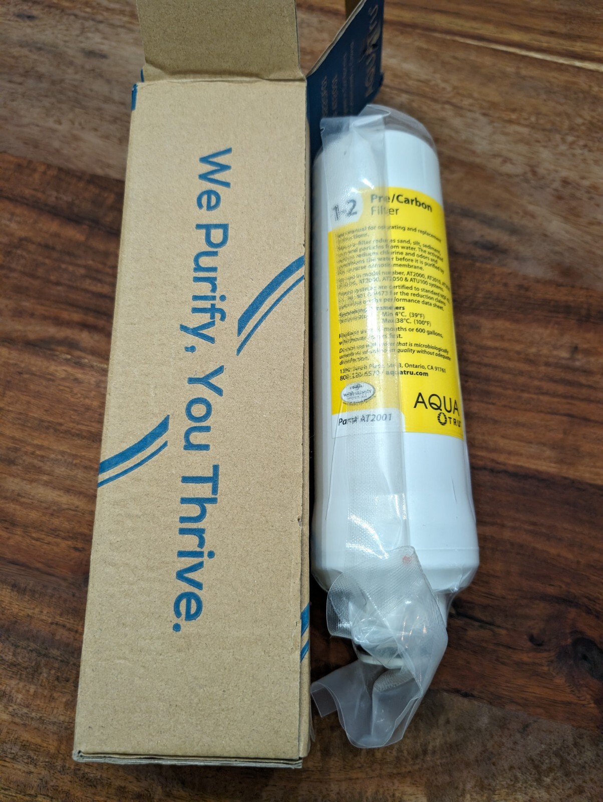 AquaTru Pre Carbon Water Filter Stages 1-2 Filter AT2001 New Sealed