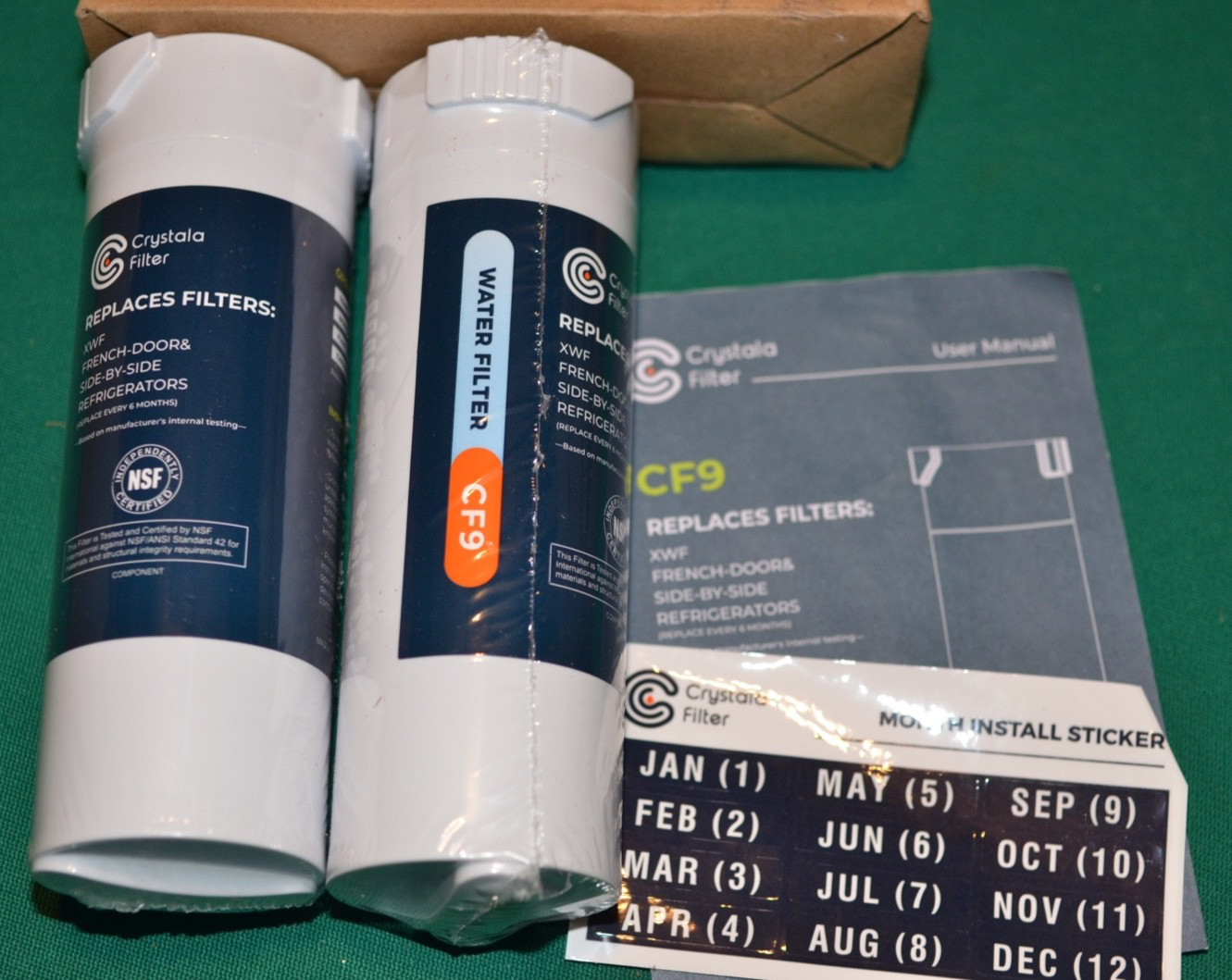 2 Pack Crystala Filter XWF Water Filters. CF9 (French Doors/Side By Side)