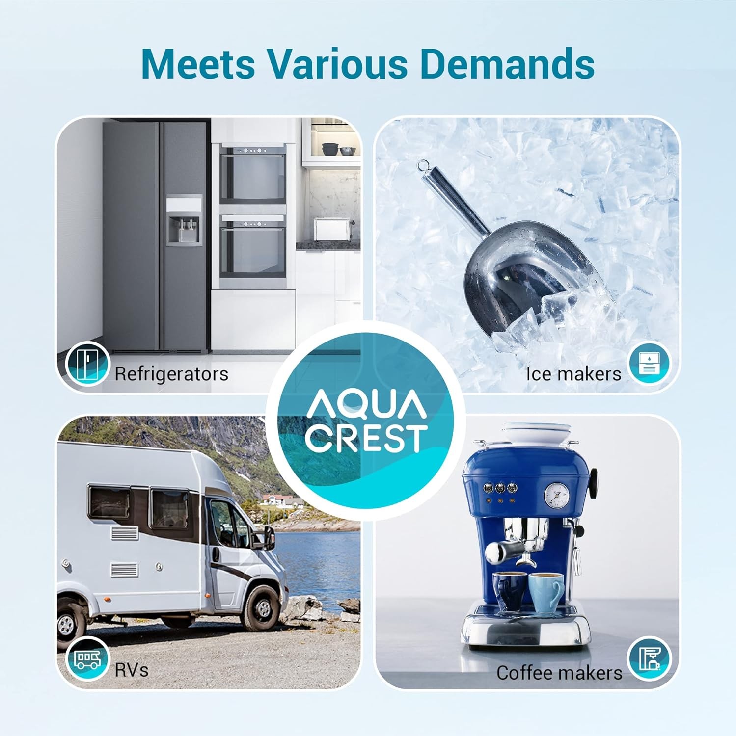 AQUACREST In-Line Water Filter for Refrigerator and Ice Maker,Reduces Chlorine