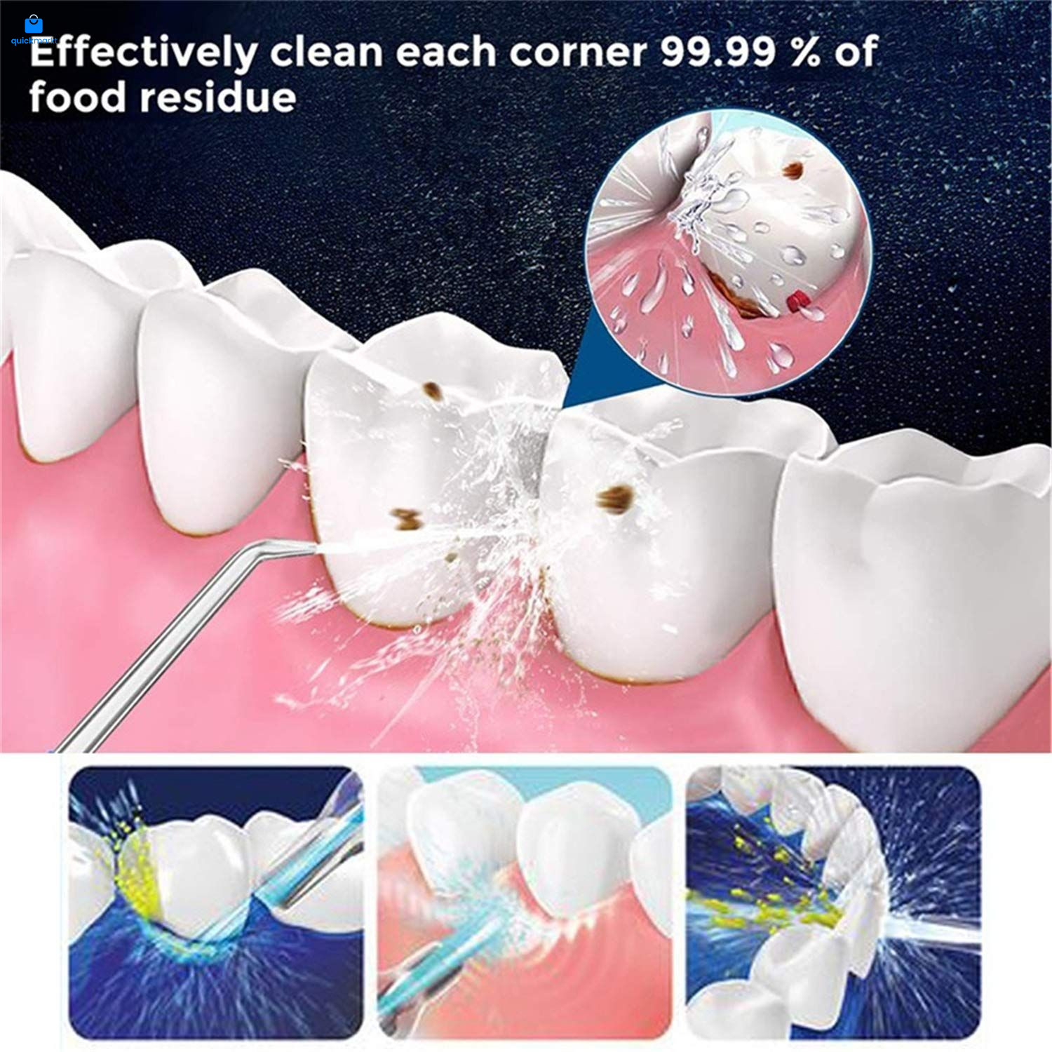 Portable Oral Irrigator Water 1 Count (Pack of 1), Nozzle and Tongue Scraper.