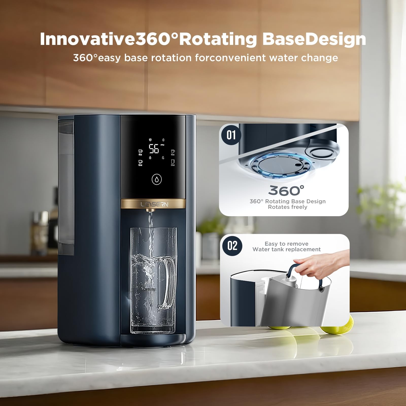Reverse Osmosis Water Filter Countertop, No Installation, 5-Stage RO Filtrati…