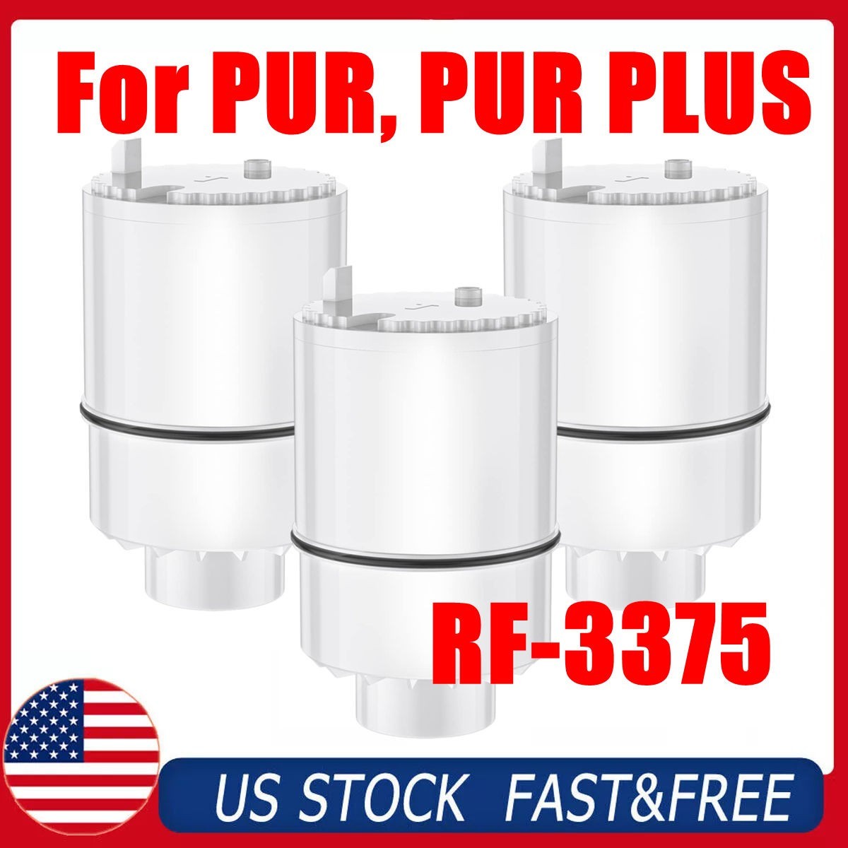 RF-3375 Faucet Water Filter Replacement for FM-3700, PFM400H, PFM350V, 3-Pack #