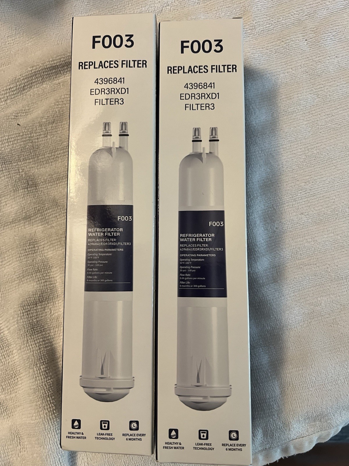 Refrigerator Water Filter 2 Pack F003 Replacement Refrigerator Filter