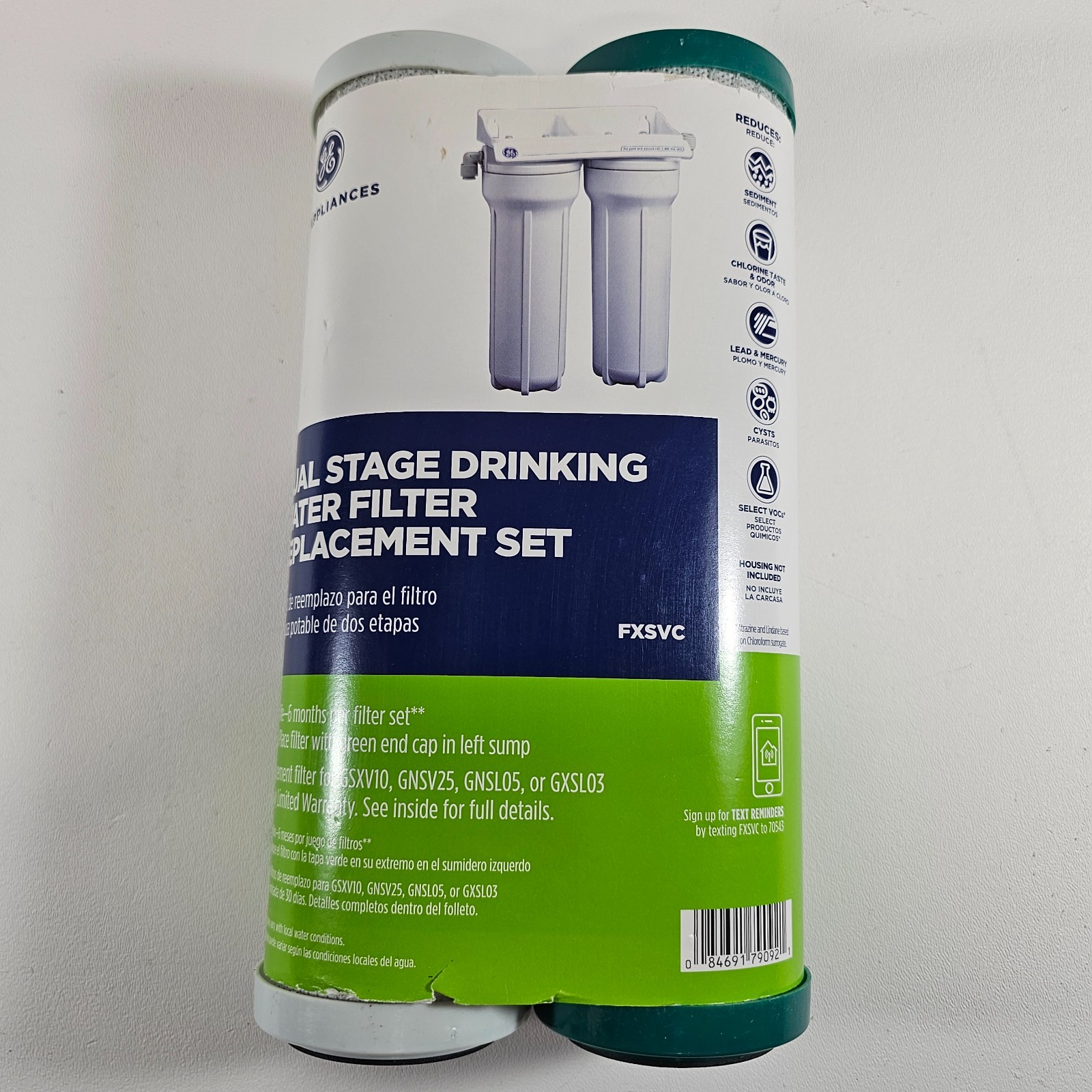 GE FXSVC Dual Stage Drinking Water Filter Replacement Set for GNSV25 GSXV10