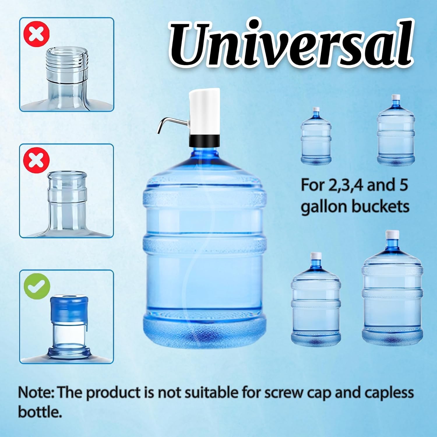 Water Table Pump, Portability Electric Pump with USB Data White