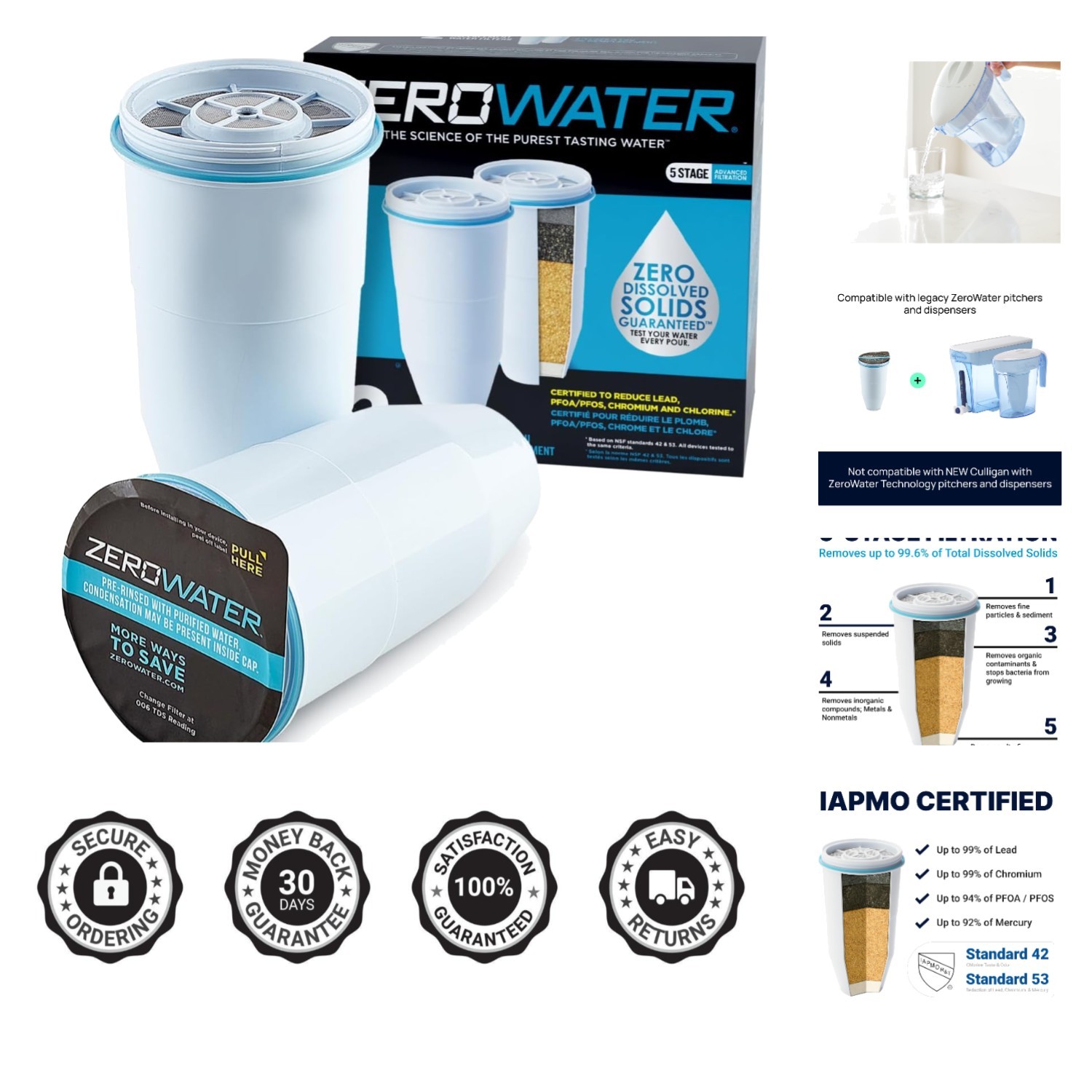 Advanced 5-Stage Water Filter by Culligan – Removes Lead, 2-Pack IAPMO Certified