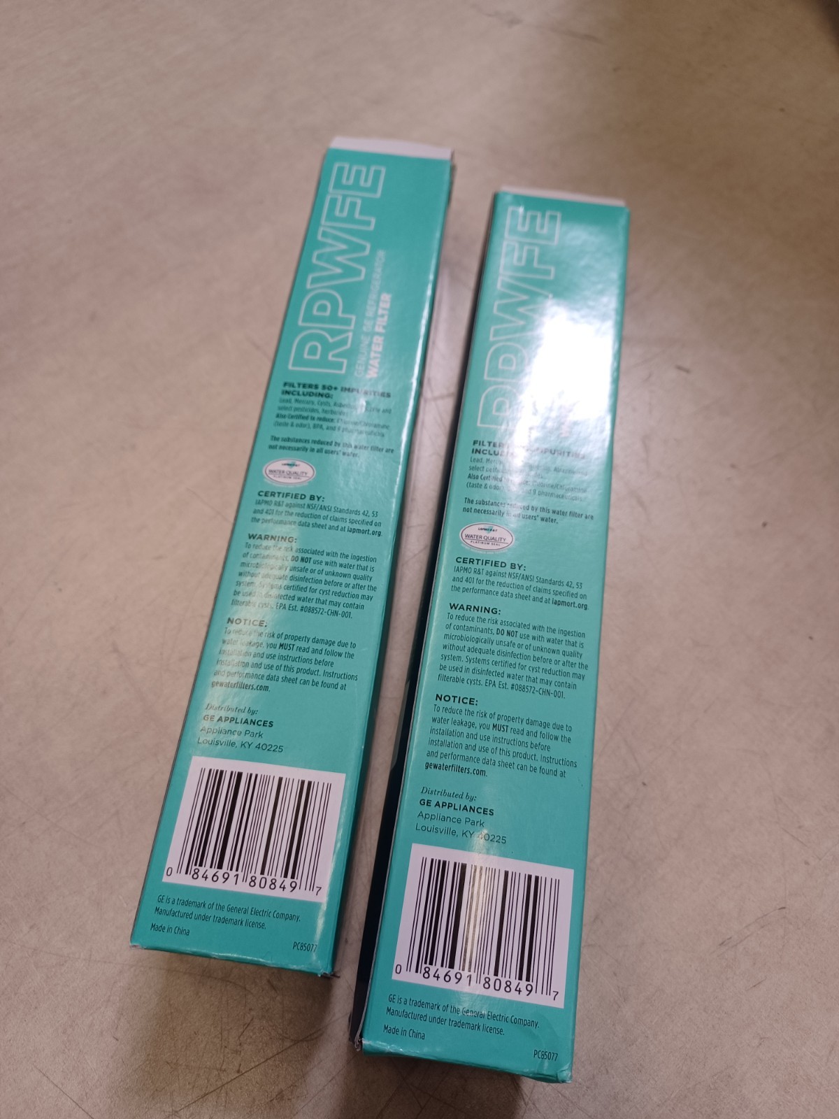 Lot Of 2 GE Appliances RPWFE Replacement Refrigerator Water Filter