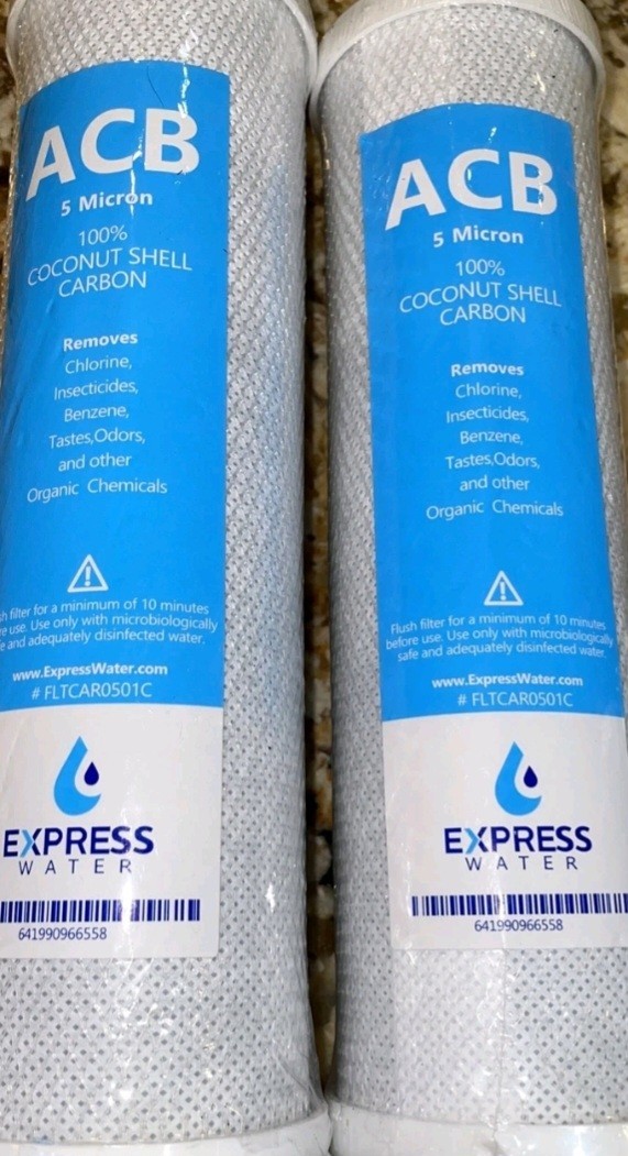 Express Water – 2Pack Activated Carbon Block ACB Water Filter Replacement – 5 M