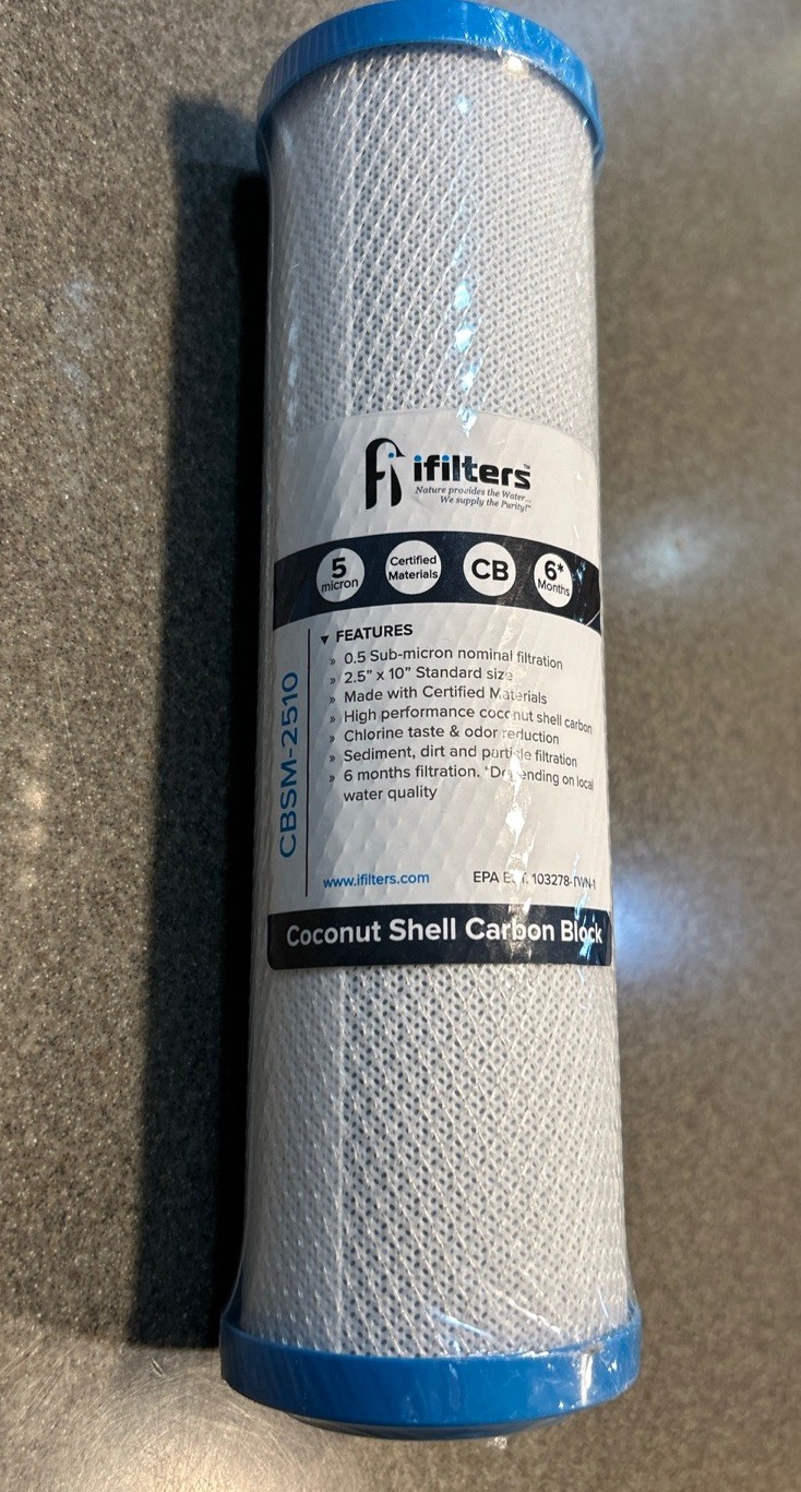Coconut Shell CBSM-2510 Carbon Block Drinking Water Filter 2.5 x 10 0.5 Micron