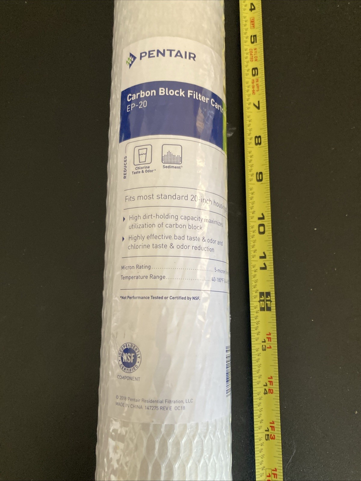 (QTY 7) Pentair EP-20 20-inch Carbon Block Water Filter Cartridge 5 Micron