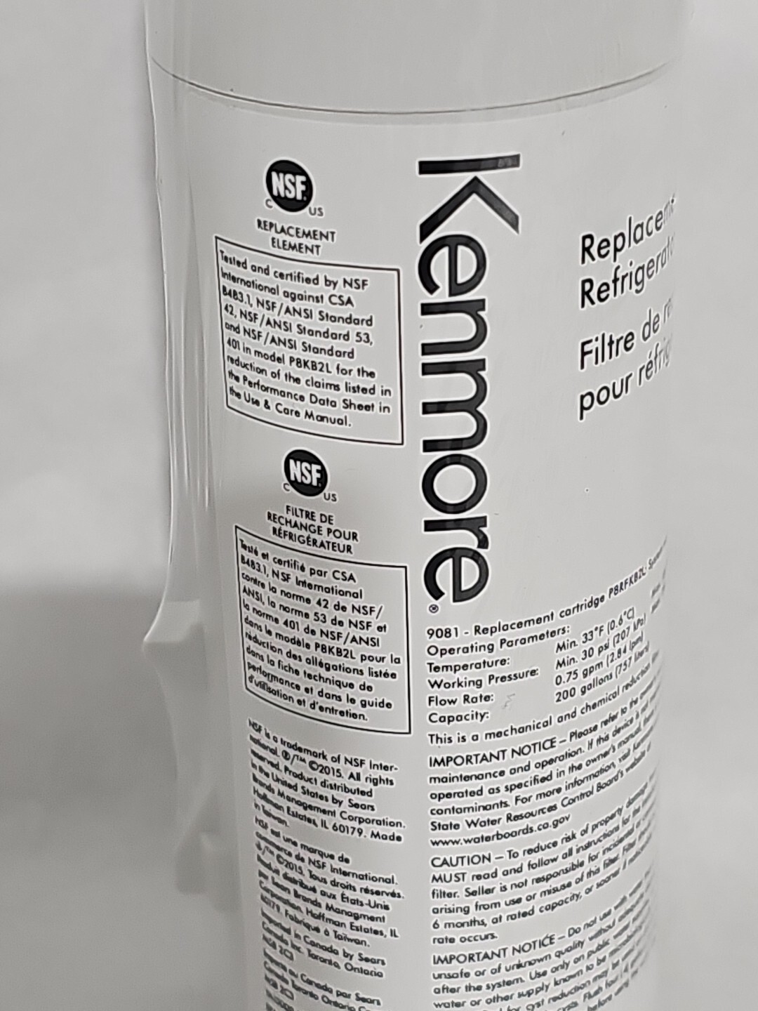 1 Kenmore 9081 469081 46-9930 Refrigerator Fresh Ice Water Filter