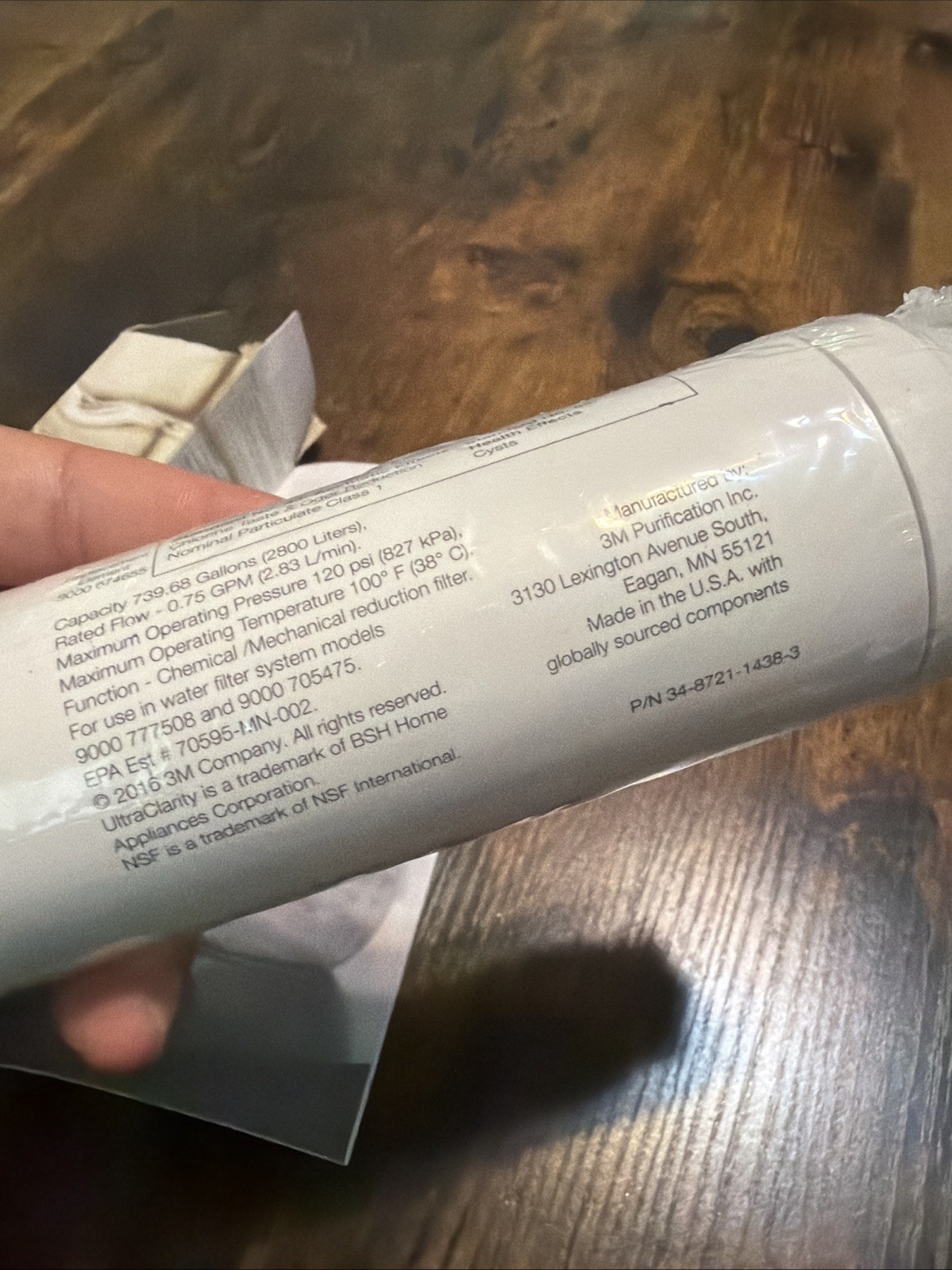 Ultra Clarity Refrigerator Water Filter VIB REPLFLTR10 NIB fits Bosch 9000194412