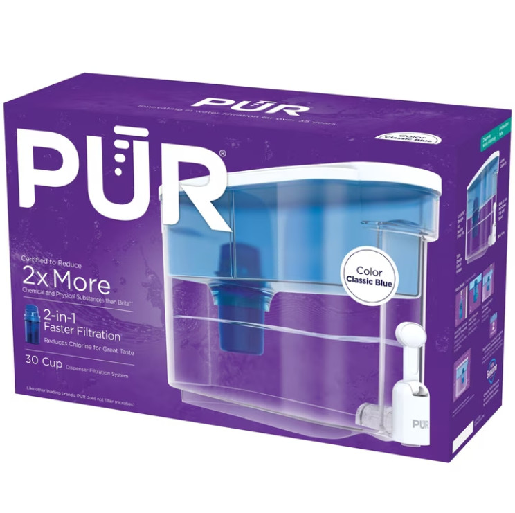 PUR 30 Cup Water Filtration Dispenser DS1800Z Blue White 1 Filter