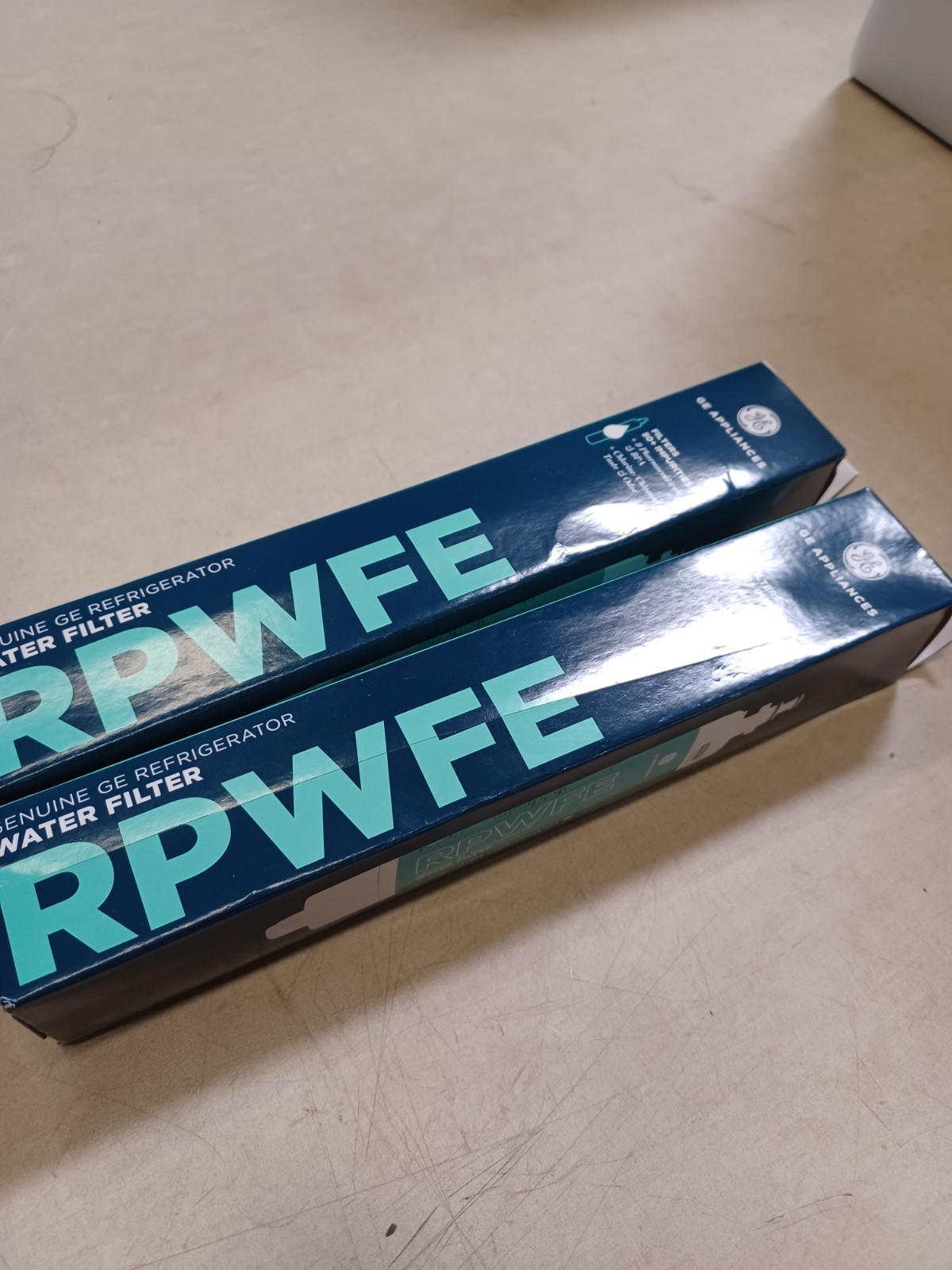Lot Of 2 GE Appliances RPWFE Replacement Refrigerator Water Filter
