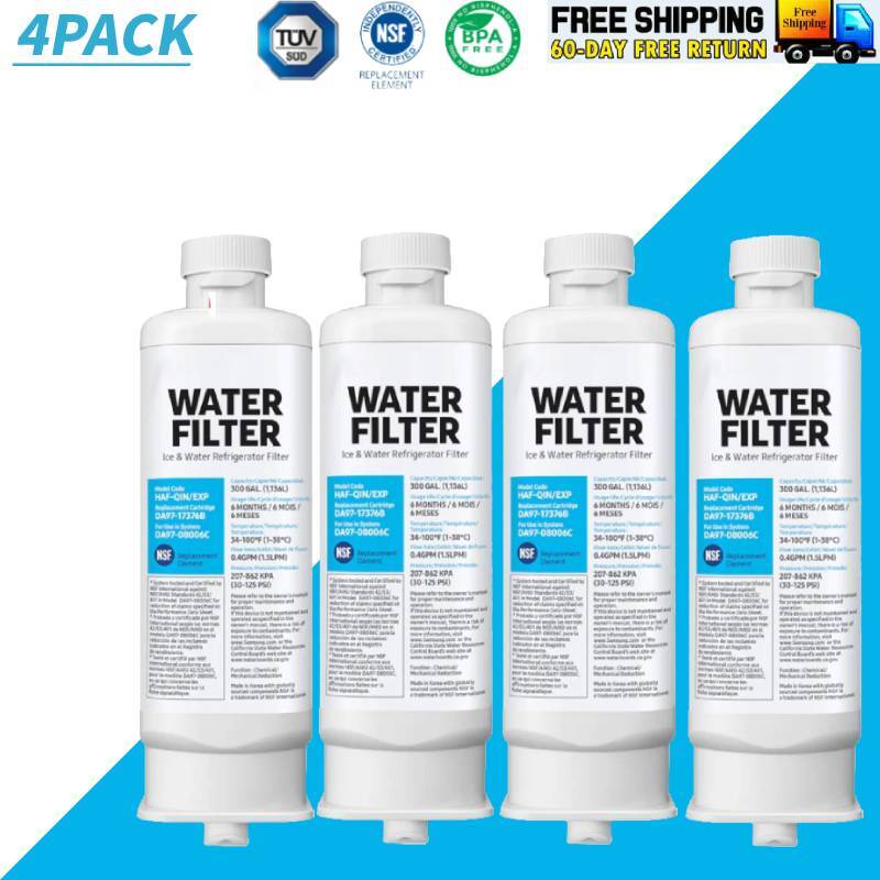 NEW For Samsung DA97-17376B HAF-QIN/EXP REFRIGERATOR Water Filter 4PACK US