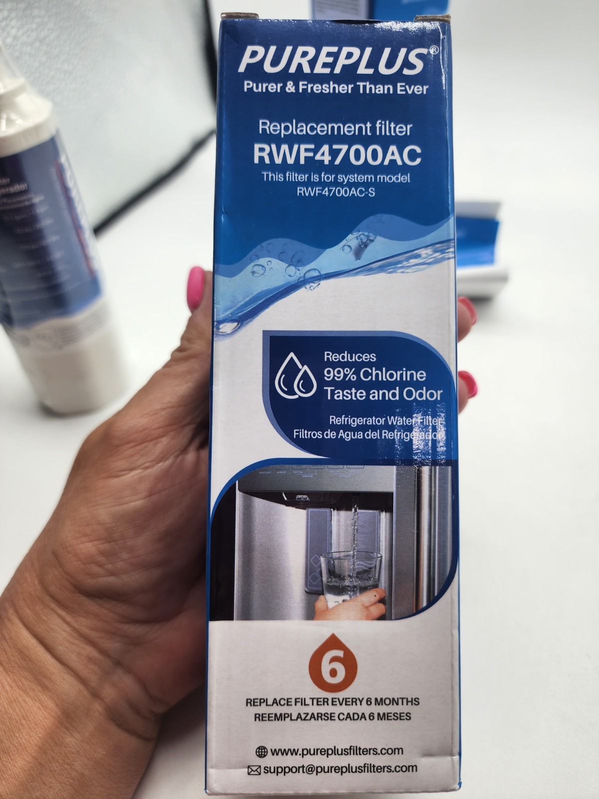 Pureplus RWF4700AC Replacement Refrigerator Water Filter Pack of 2