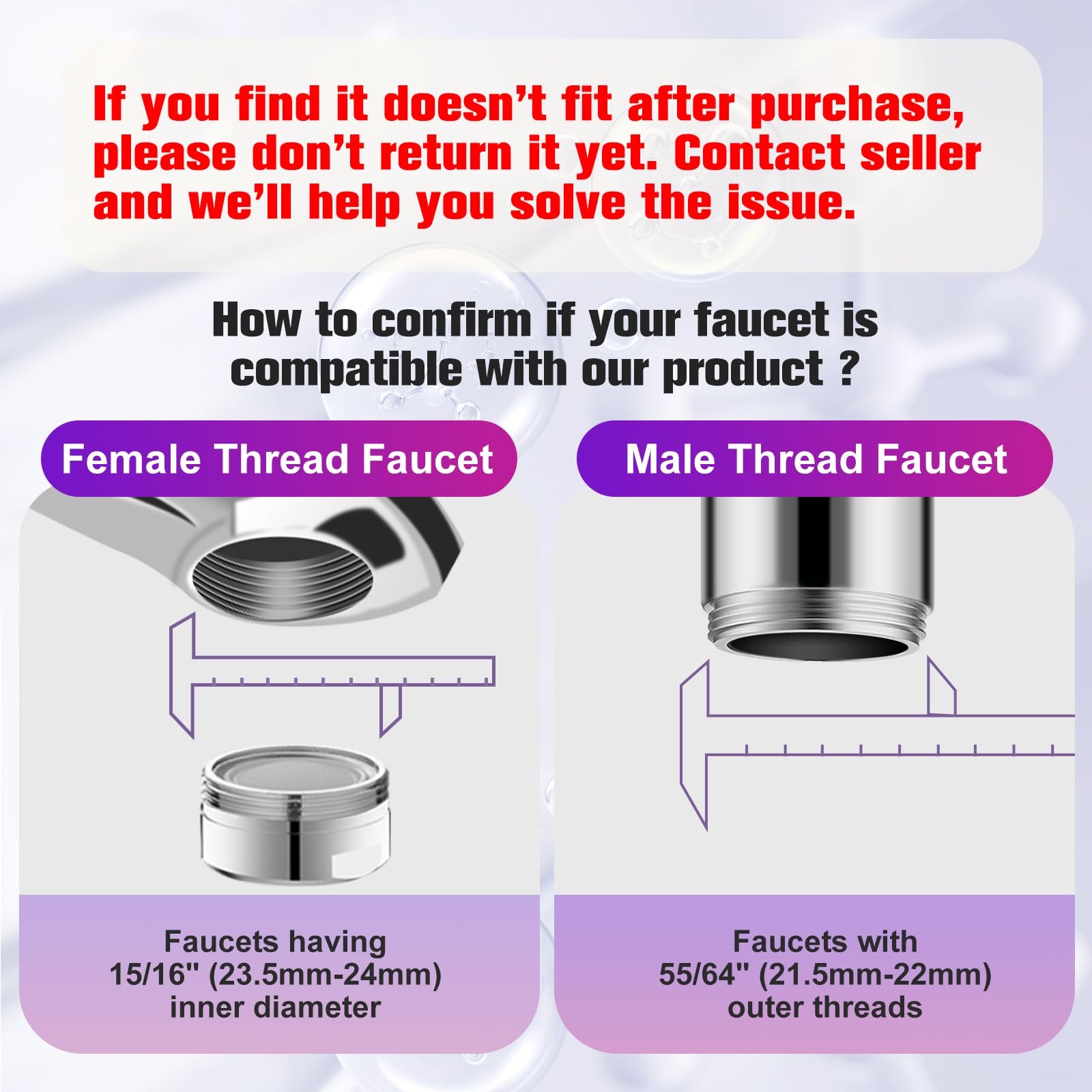 4 Modes Kitchen & Bathroom Water Filter for Sink Faucet with 2pcs – 720° Rota…
