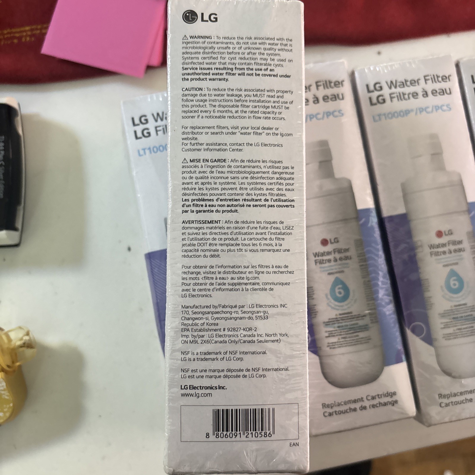 LG Genuine LT1000P/PC/PCS Refrigerator Water Filter Lot of 1 New/sealed