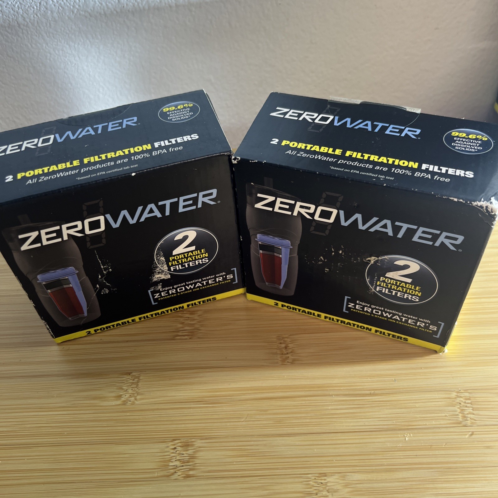 Zero Water 2 Pack Portable 5 Stage Filtration Travel Bottle Filters NEW – Read