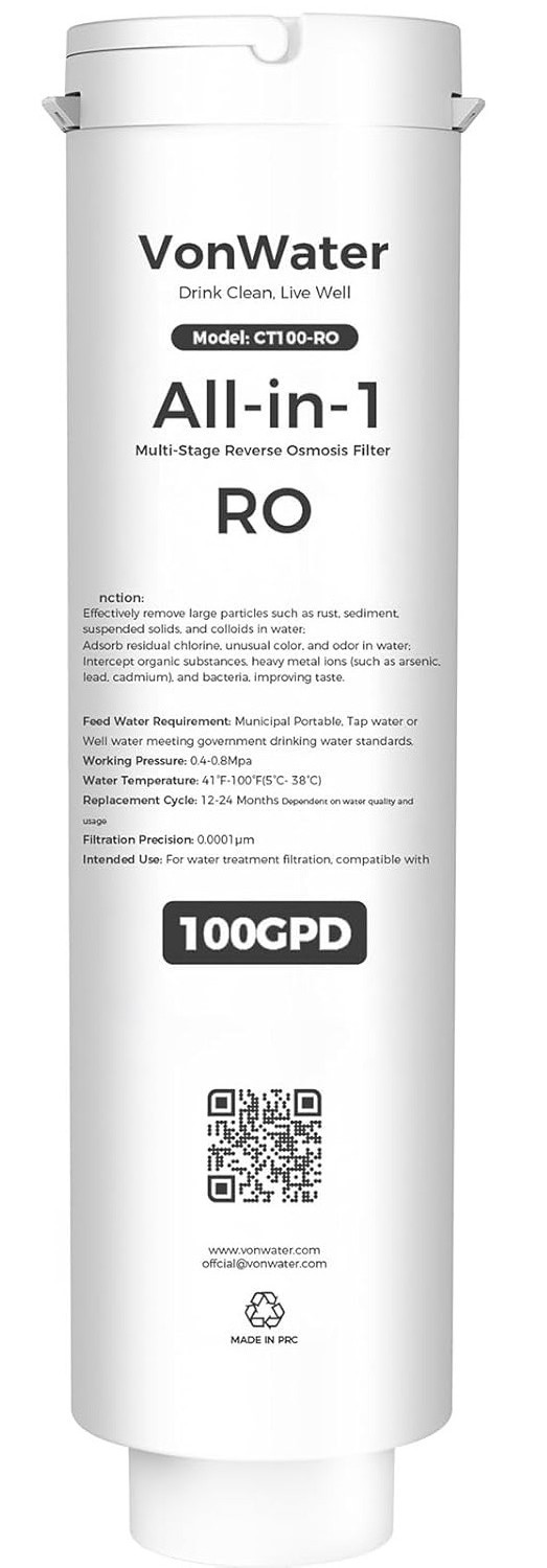 VonWater RO All-in-1 Filter CT910RO Replacement 100GPD NEWIn Sealed Plastic