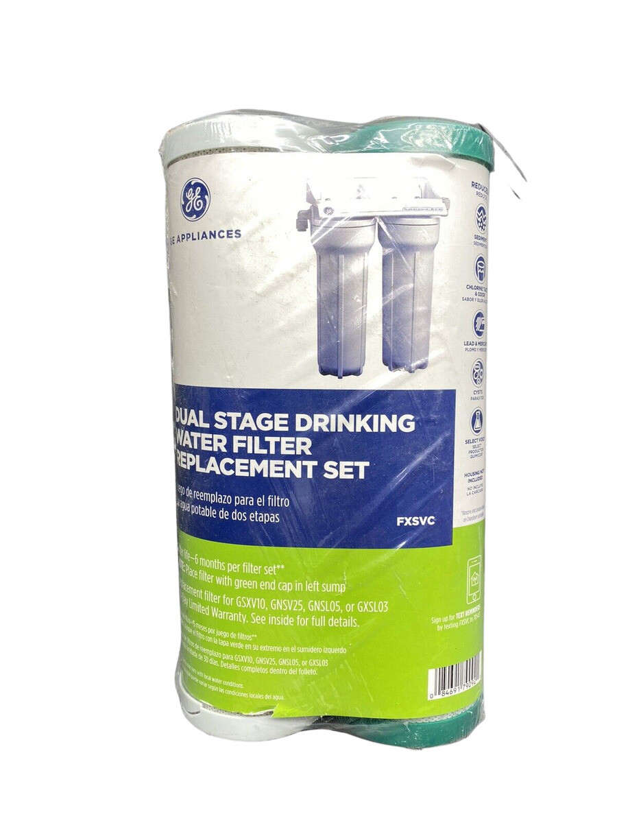 GE FXSVC Dual Stage Drinking Water Replacement Filter Couple – White