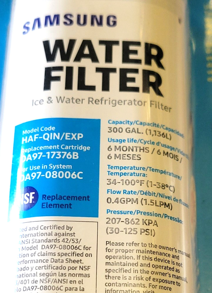 Genuine Samsung DA97-17376B HAF-QIN/EXP REFRIGERATOR Water Filter