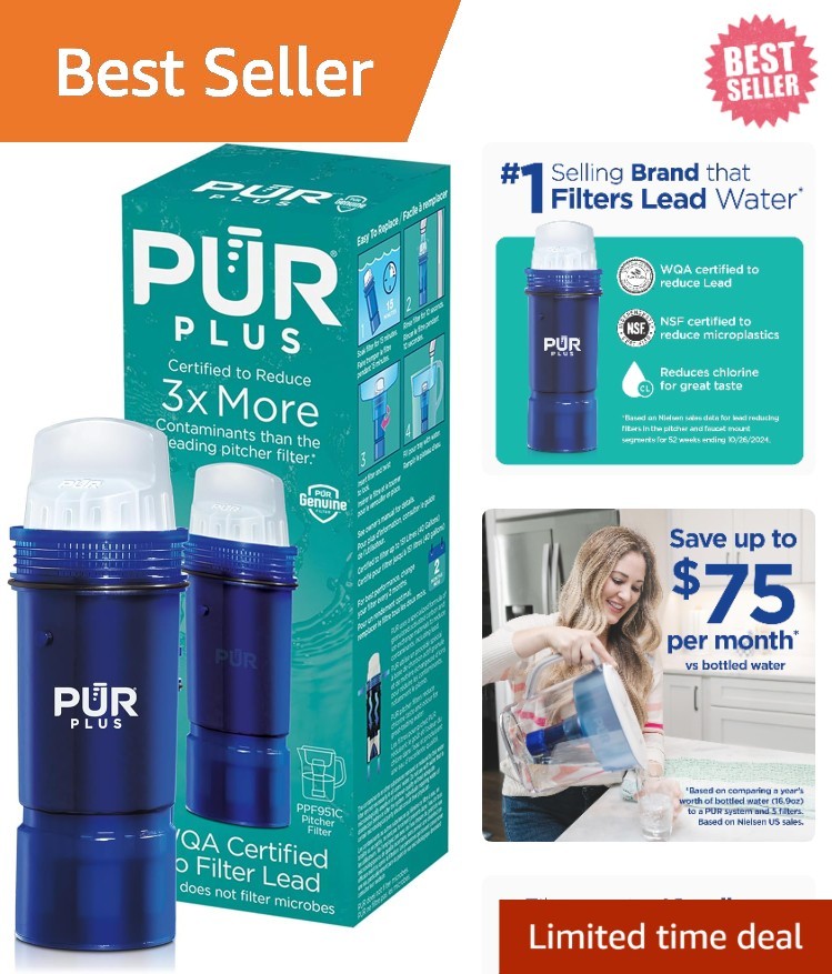 PUR Plus Water Filter Replacement for Pitchers & Dispensers, 1 Count