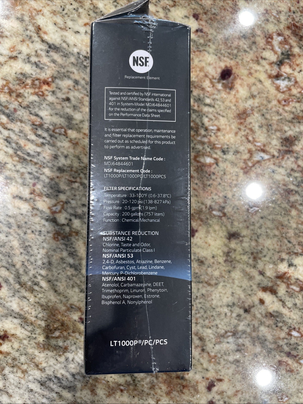 Genuine LG LT1000P Water Filter Replacement Cartridge LT1000PC/PCS – NSF /Sealed